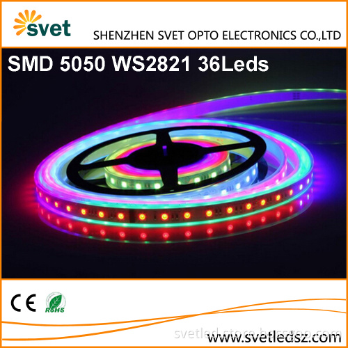 SMD 5050 Chip WS2821 IC DC24V 36Leds 6 IC Flexible Waterproof RGB Led Rope Light